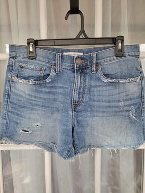 Banana Republic Light Blue Distressed Denim  Boyfriend Cutoff Shorts